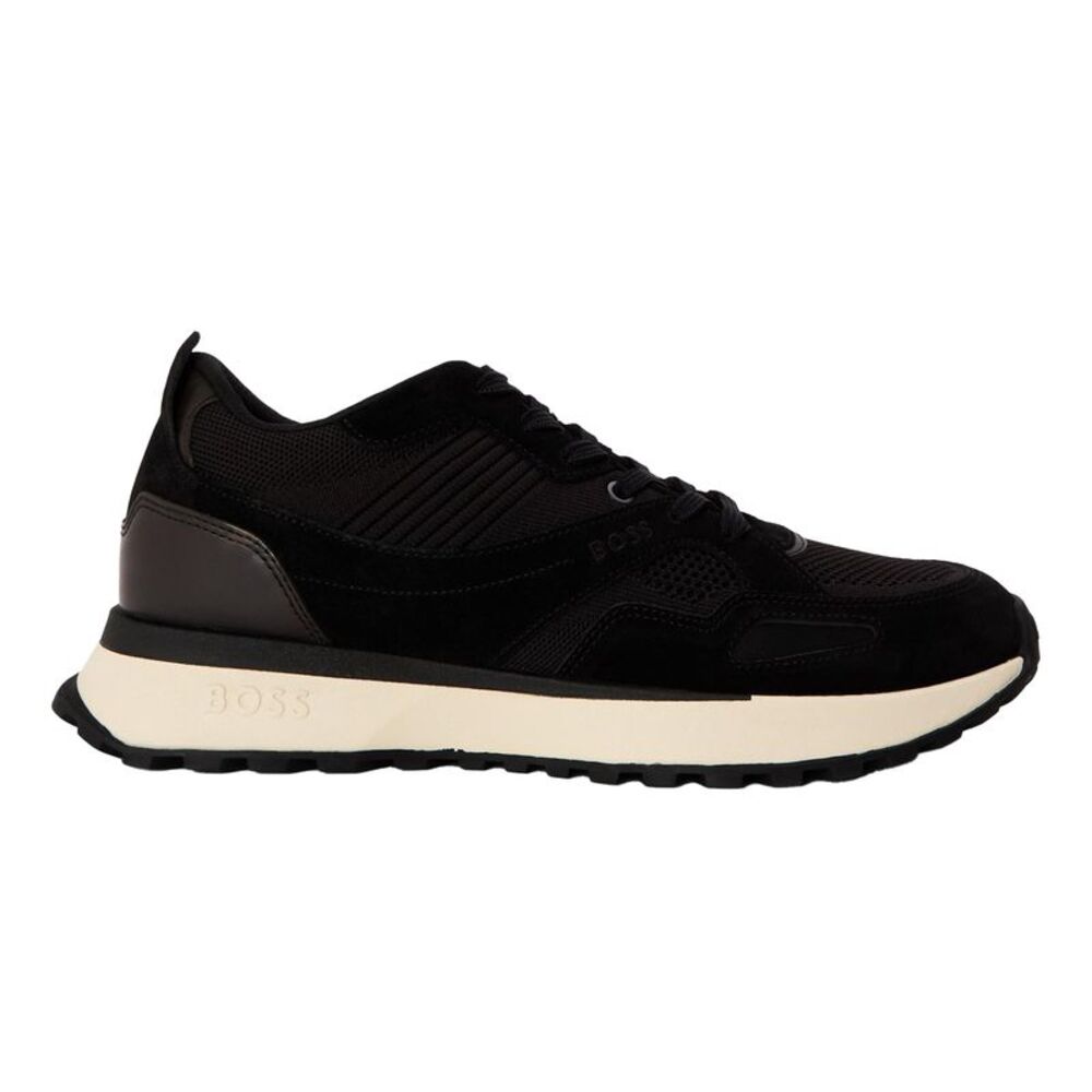 Boss Mens Jonah Run Leather Sneakers / Black